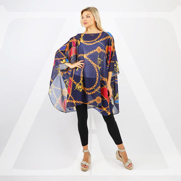 Chiffon Poncho - Printed