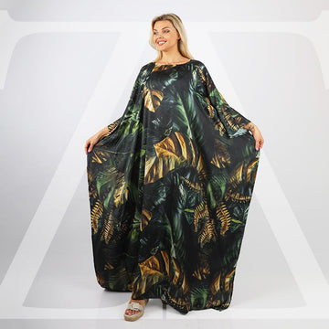 Dubai Silky Satin Jalabiya - Printed