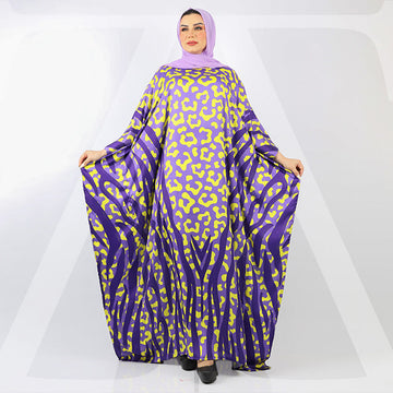 Dubai Silky Satin Jalabiya - Printed