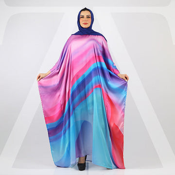 Dubai Silky Satin Jalabiya - Printed