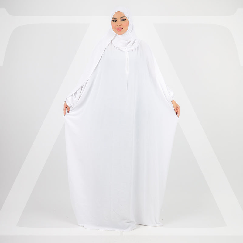 Practical Crepe Saudi prayer dress  with headscarf- plain