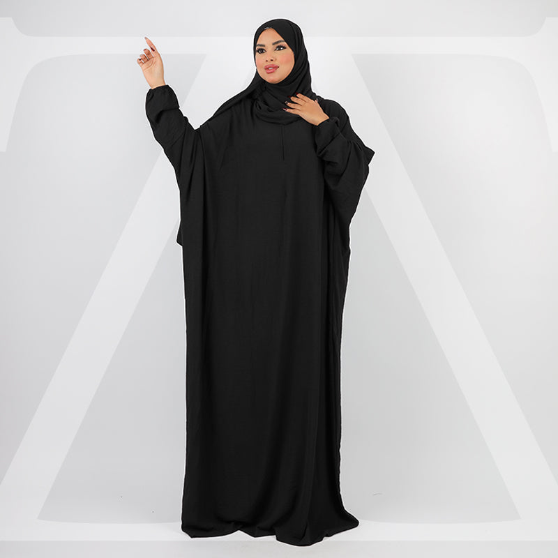 Practical Crepe Saudi prayer dress  with headscarf- plain