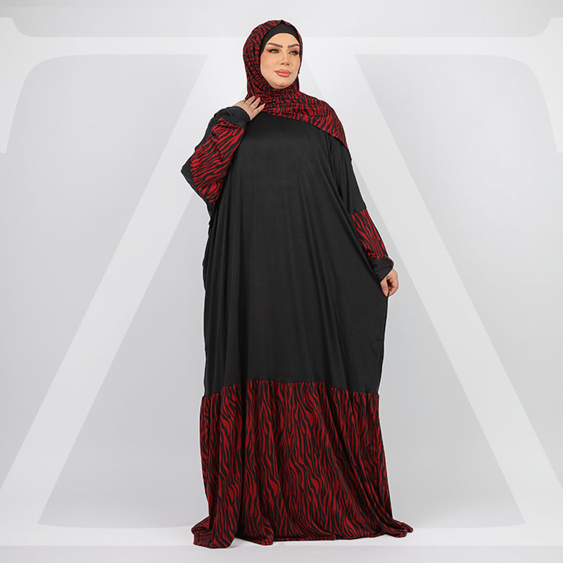 Practical Saudi Jersey  prayer dress with headscarf