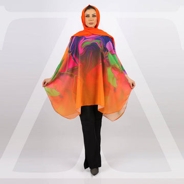 Chiffon Poncho - Printed