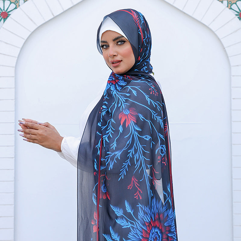 طرحة شيفون - مطبوع