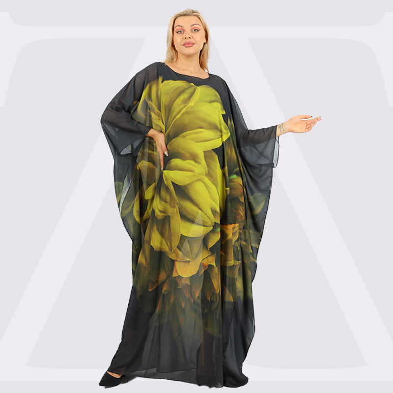 Dubai Chiffon Jalabiya- Printed