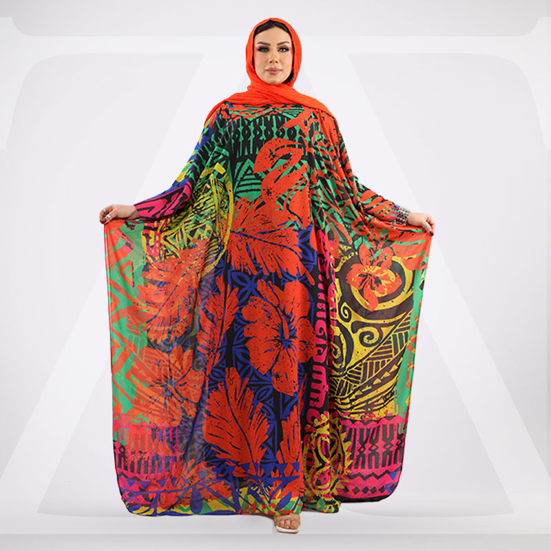 چلابية دبي شيفون - مطبوع